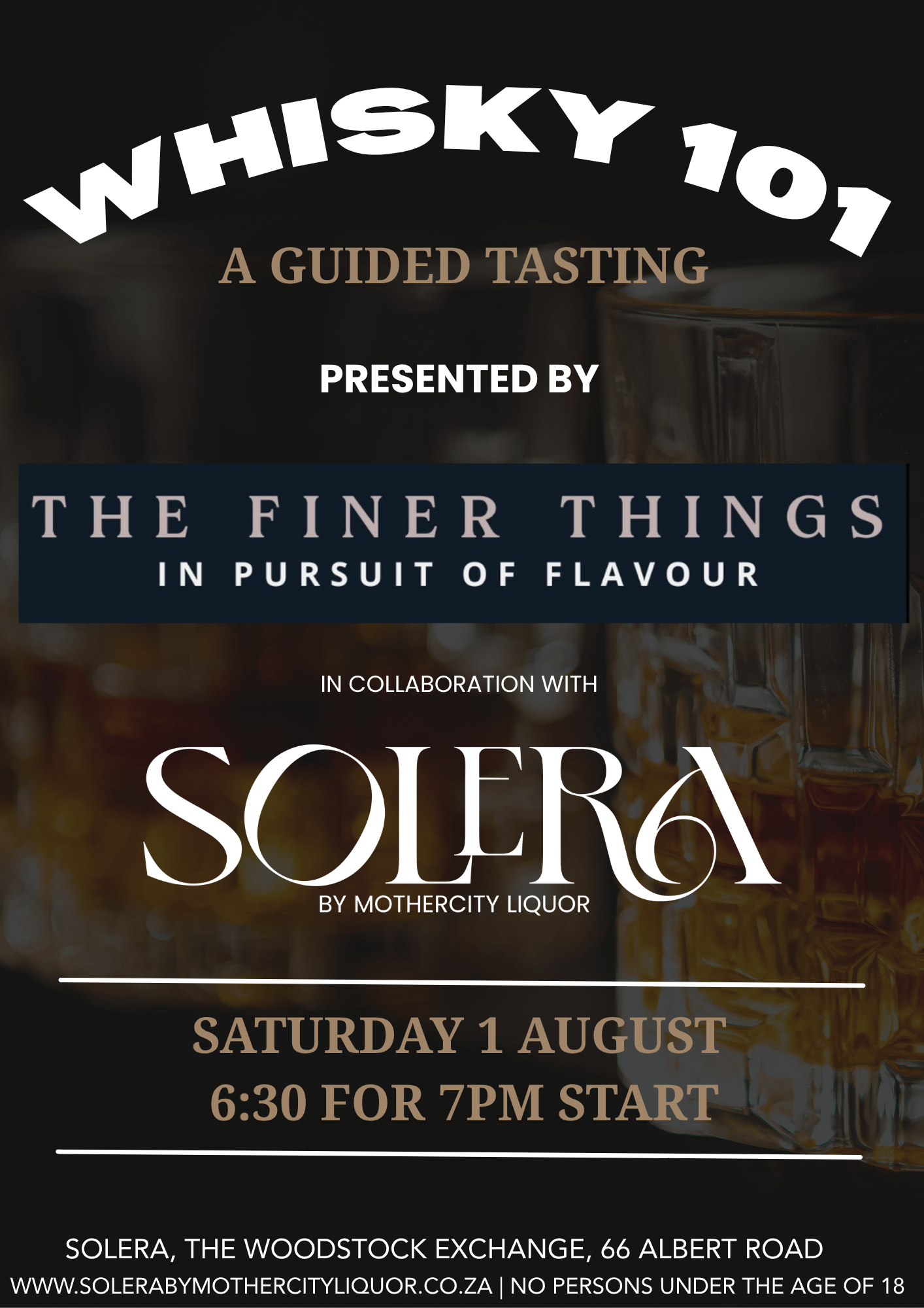 Whisky 101: A Guided Tasting at Solera - 1 August 2026